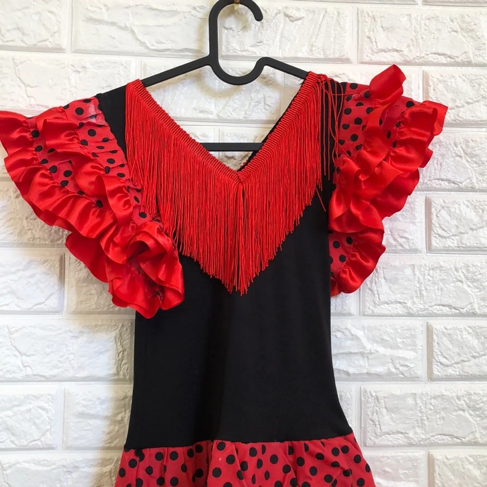 Red polka dot‎ fringe Halloween Costume